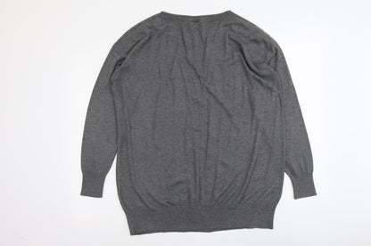 Womens UK Size L Yessica Grey Pullover Jumper