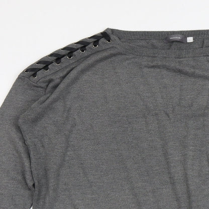 Womens UK Size L Yessica Grey Pullover Jumper