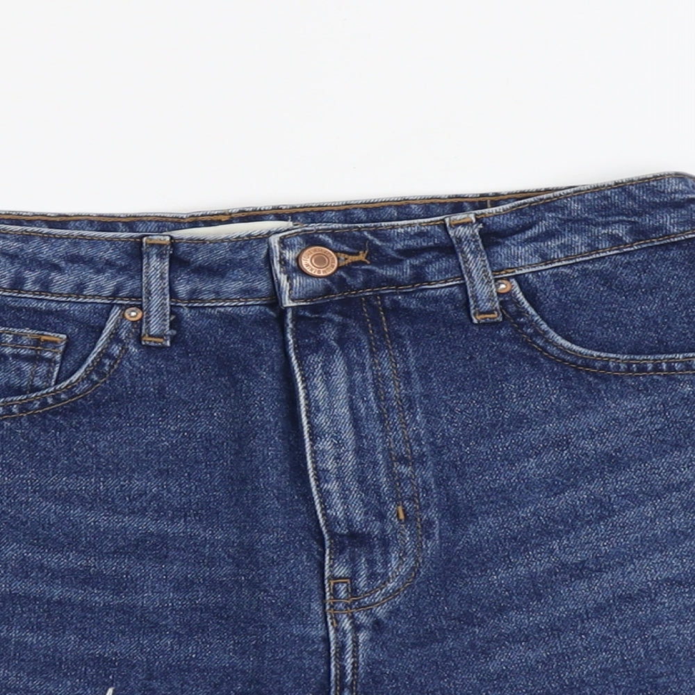 FOREVER 21 Womens Blue Cotton Hot Pants Shorts Size 24 in L3 in Regular Button