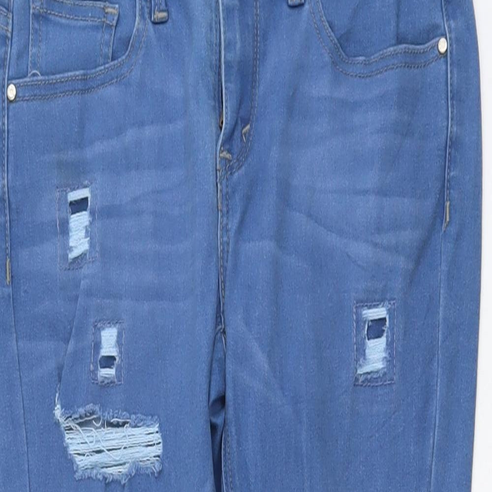 RRJ Womens Blue Cotton Straight Jeans Size 27 in L24 in Regular Button