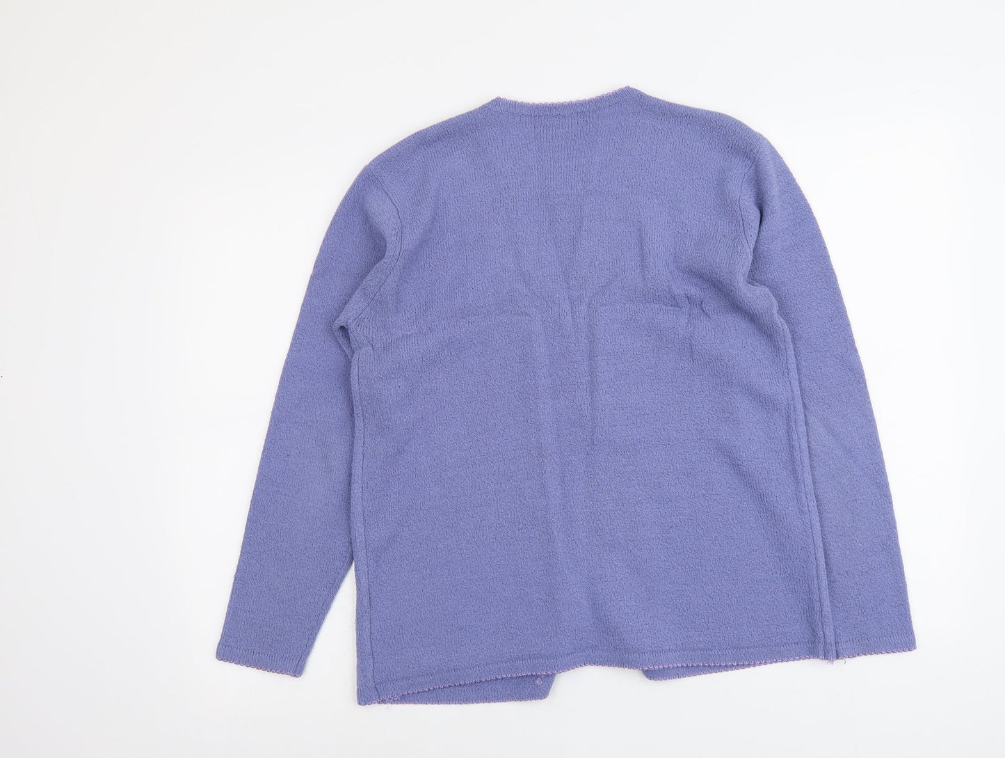 Alibi Womens Purple Round Neck Acrylic Cardigan Jumper Size 14