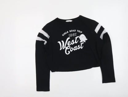 Candy Couture Girls Black Cotton Pullover Sweatshirt Size 11 Years Pullover - Girls Road Trip West Coast