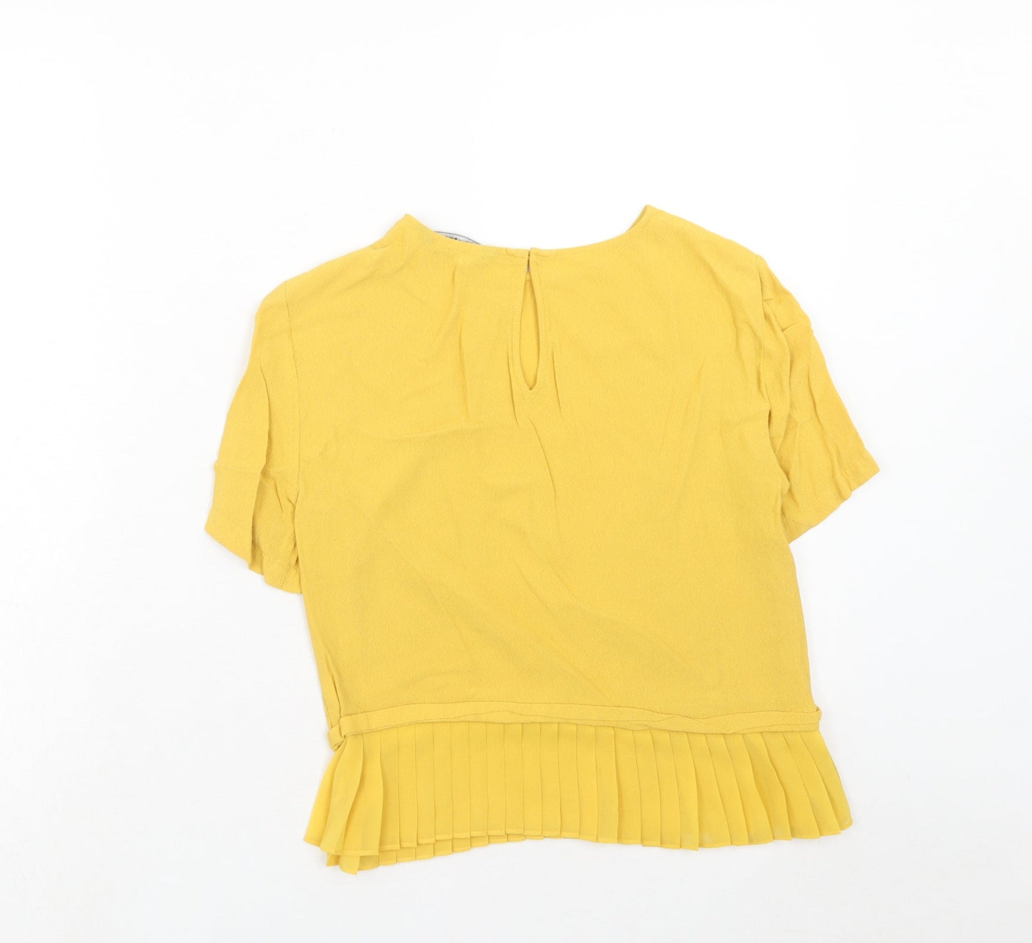 Womens UK Size S Zara Yellow Basic Blouse