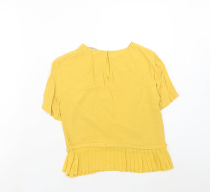 Womens UK Size S Zara Yellow Basic Blouse