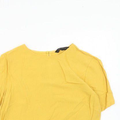Womens UK Size S Zara Yellow Basic Blouse