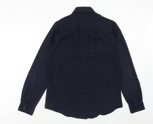 Mens UK Size M Nigel Hall Blue  Button-Up Long Sleeve Casual Shirt