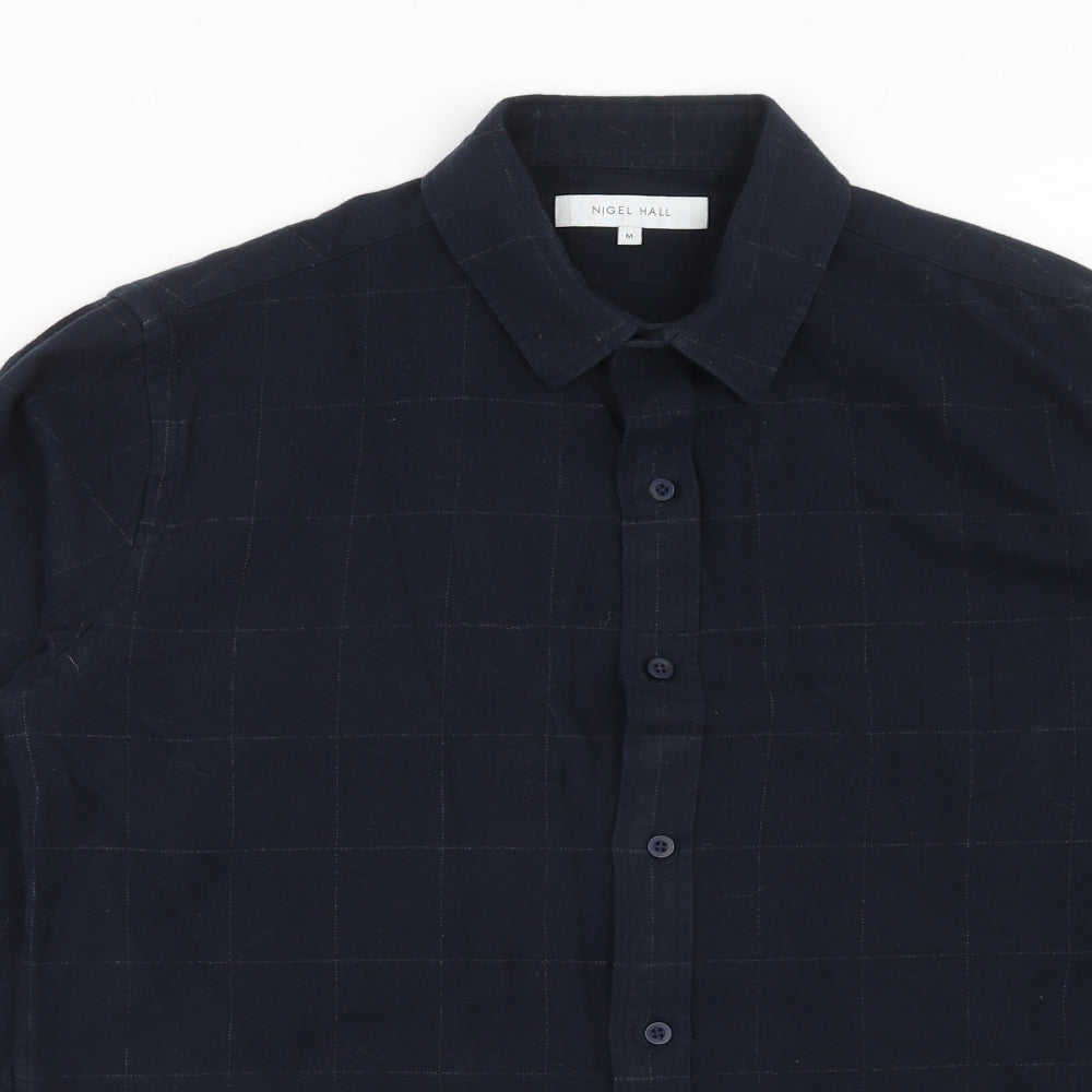 Mens UK Size M Nigel Hall Blue  Button-Up Long Sleeve Casual Shirt
