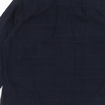 Mens UK Size M Nigel Hall Blue  Button-Up Long Sleeve Casual Shirt