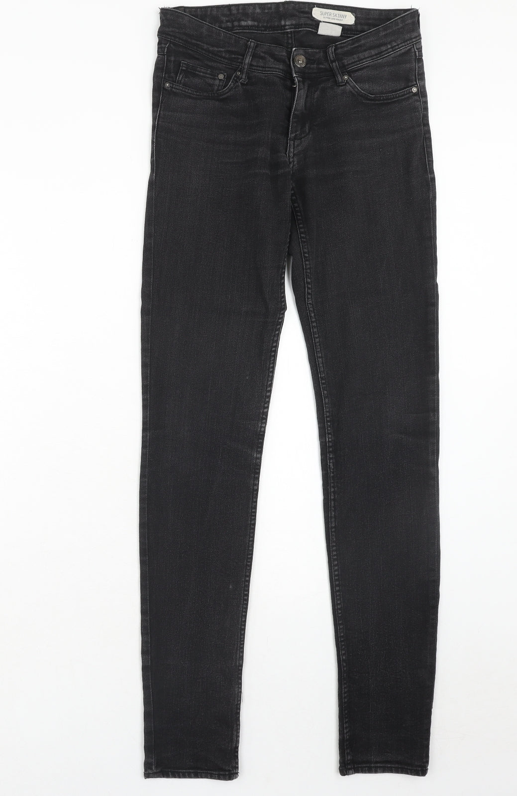 Womens UK Size 27 in Preworn Regular Fit Skinny Black Jeans