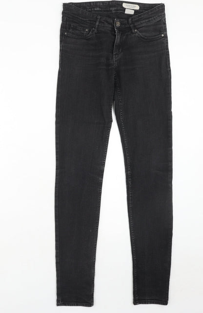 Womens UK Size 27 in Preworn Regular Fit Skinny Black Jeans