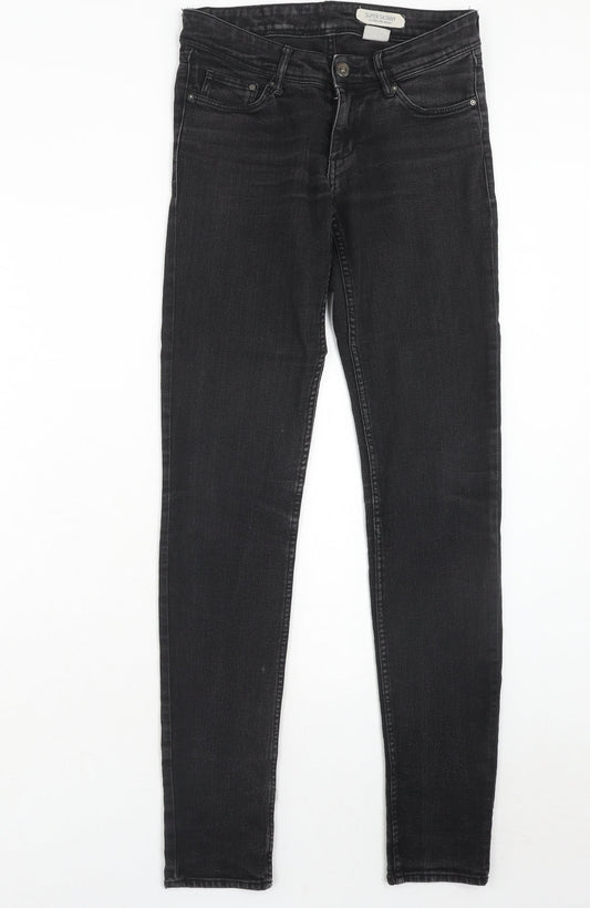 Womens UK Size 27 in Preworn Regular Fit Skinny Black Jeans