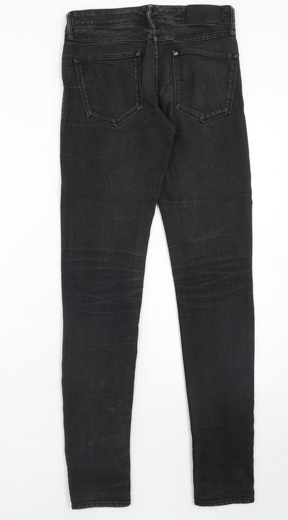 Womens UK Size 27 in Preworn Regular Fit Skinny Black Jeans