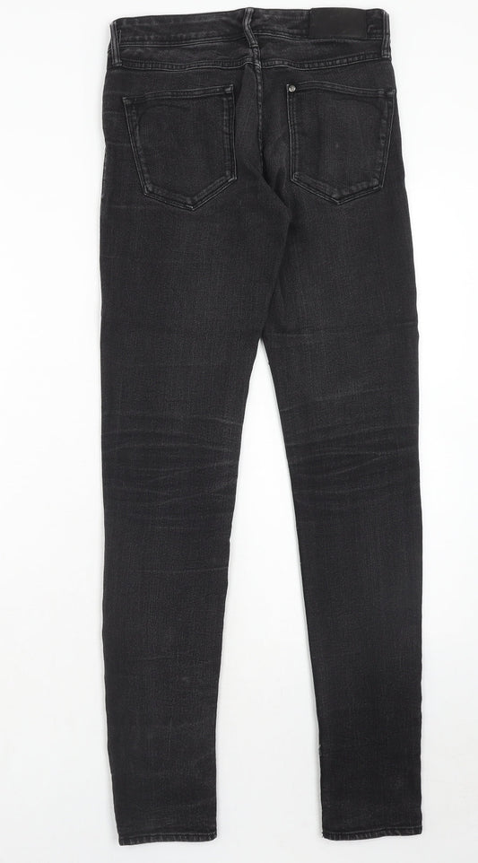 Womens UK Size 27 in Preworn Regular Fit Skinny Black Jeans