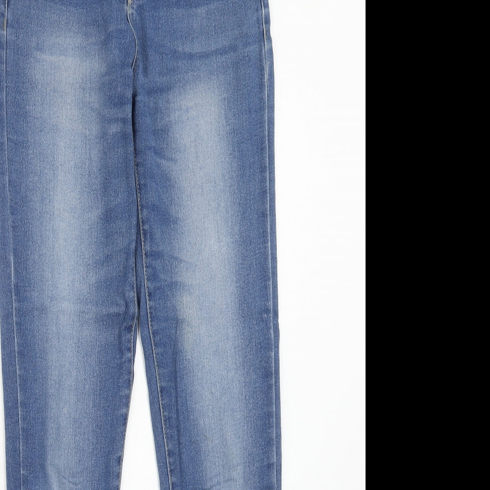 Denim&co Womens Blue Cotton Skinny Jeans Size 8 Regular Zip