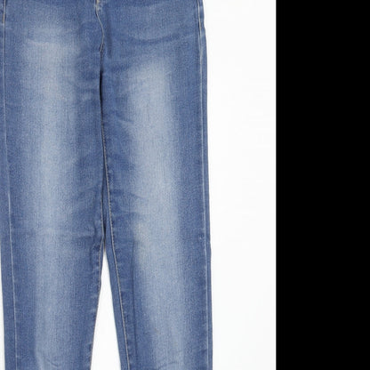 Denim&co Womens Blue Cotton Skinny Jeans Size 8 Regular Zip