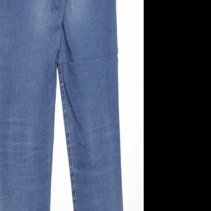 Denim&co Womens Blue Cotton Skinny Jeans Size 8 Regular Zip