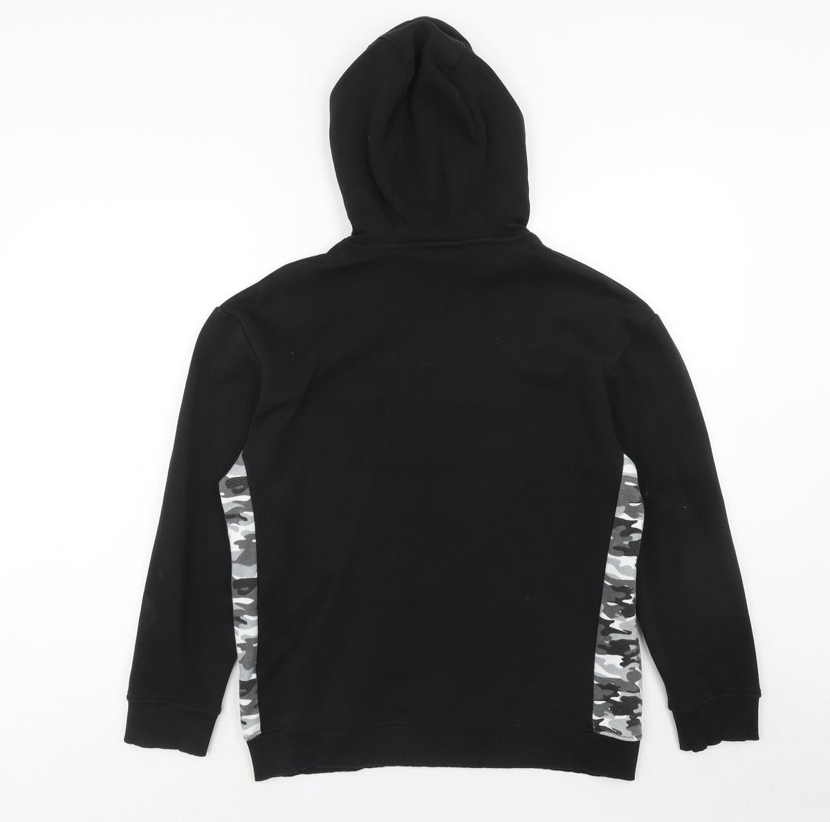 Fluid Womens Black Cotton Pullover Hoodie Size 10 Pullover