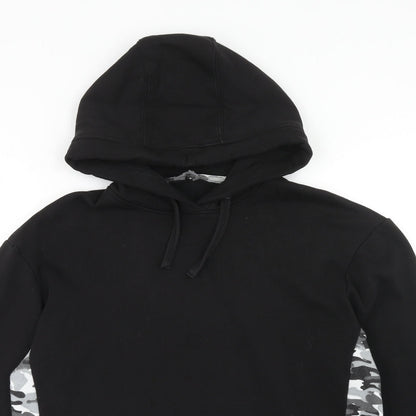 Fluid Womens Black Cotton Pullover Hoodie Size 10 Pullover