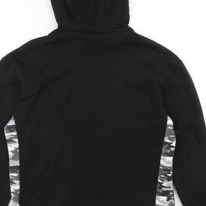 Fluid Womens Black Cotton Pullover Hoodie Size 10 Pullover