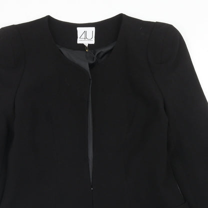 Forever Unique Womens Black Polyester Jacket Suit Jacket Size 12