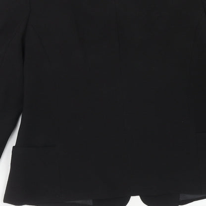 Forever Unique Womens Black Polyester Jacket Suit Jacket Size 12