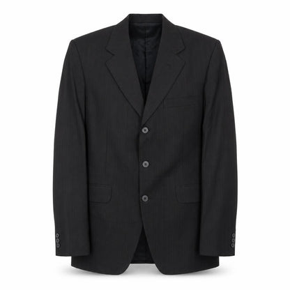 Capital Mens Black Striped Polyester Jacket Suit Jacket Size 38 Regular