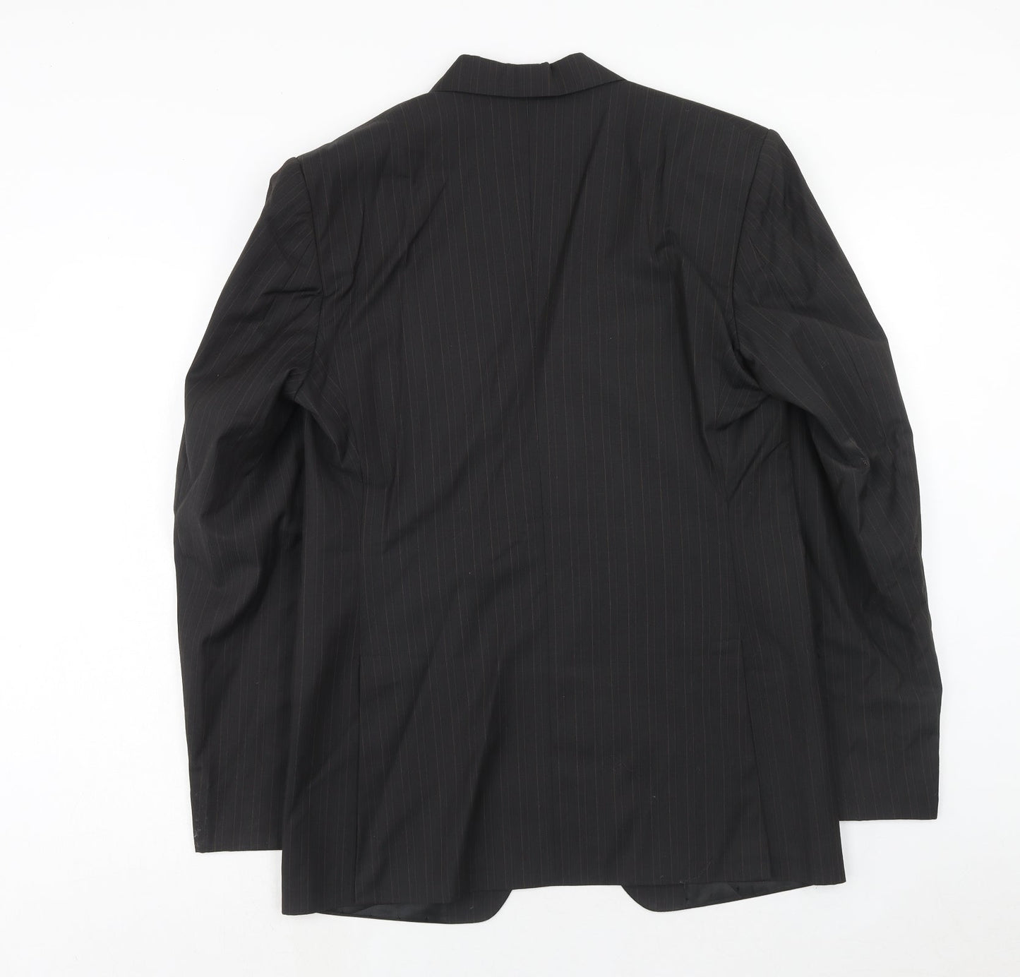 Capital Mens Black Striped Polyester Jacket Suit Jacket Size 38 Regular