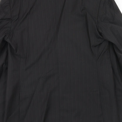 Capital Mens Black Striped Polyester Jacket Suit Jacket Size 38 Regular