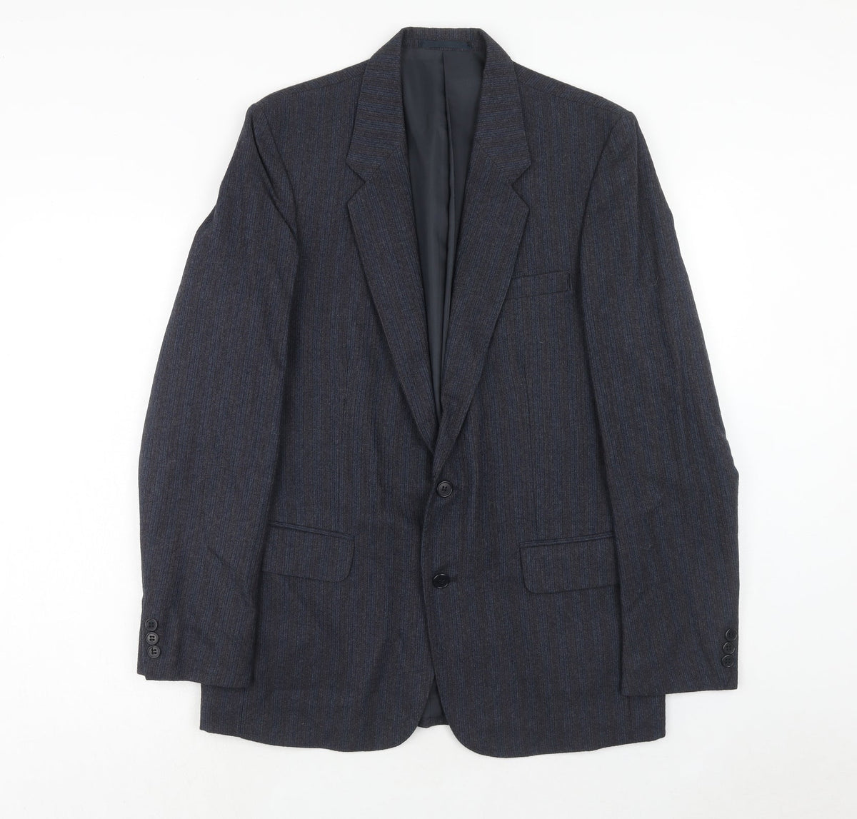 Guy Warwick Mens Blue Striped Wool Jacket Suit Jacket Size 40 Regular