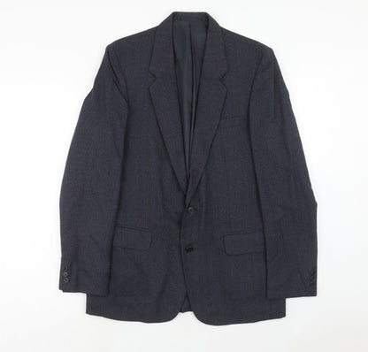 Guy Warwick Mens Blue Striped Wool Jacket Suit Jacket Size 40 Regular