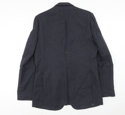 Guy Warwick Mens Blue Striped Wool Jacket Suit Jacket Size 40 Regular