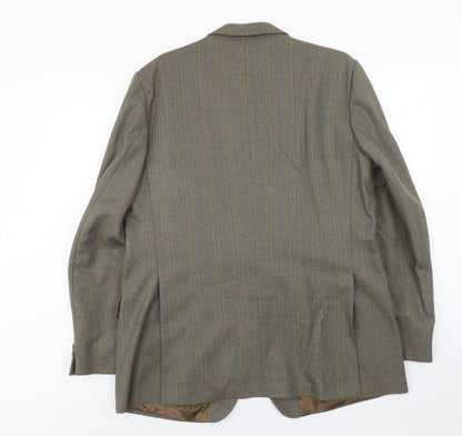 Kemps Tailoring Mens Grey Striped Wool Jacket Blazer Size 44 Regular
