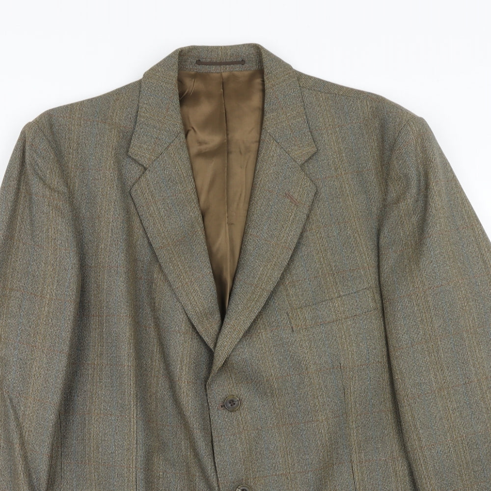 Kemps Tailoring Mens Grey Striped Wool Jacket Blazer Size 44 Regular
