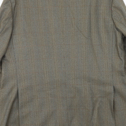 Kemps Tailoring Mens Grey Striped Wool Jacket Blazer Size 44 Regular
