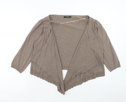 George Womens Brown V-Neck Cotton Cardigan Jumper Size 14