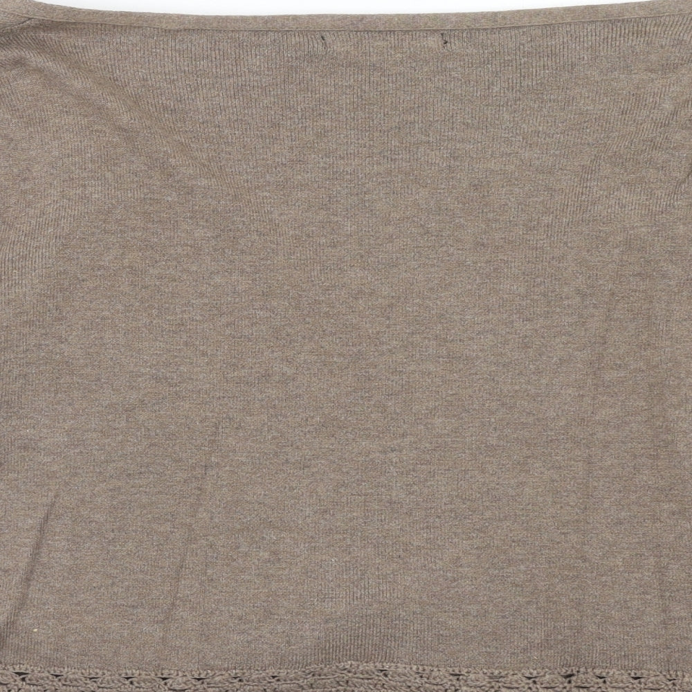 George Womens Brown V-Neck Cotton Cardigan Jumper Size 14