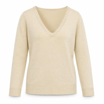 Womens UK Size S EA Beige Pullover Jumper