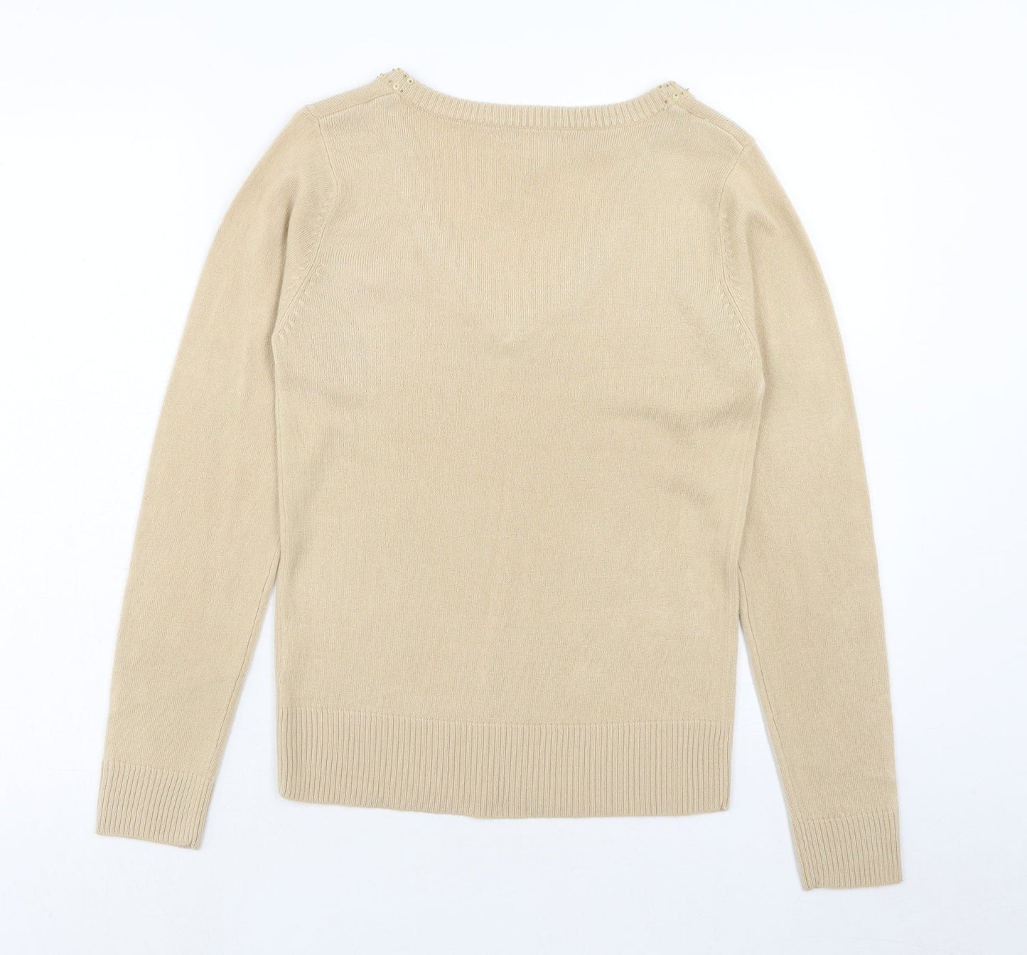 Womens UK Size S EA Beige Pullover Jumper