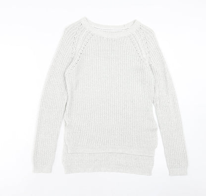 Womens UK Size S Papaya Grey Pullover Jumper