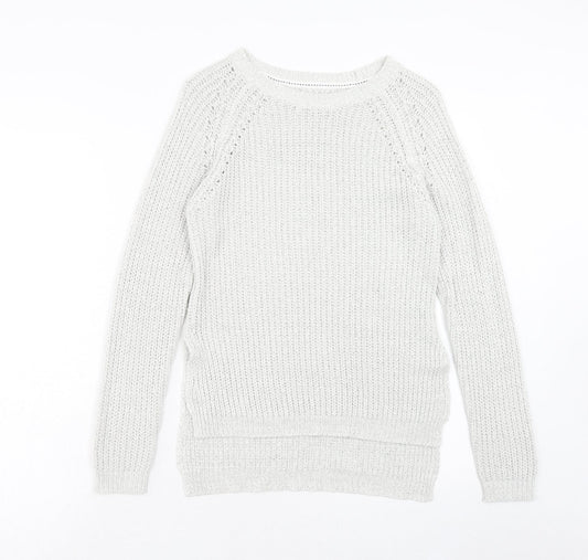 Womens UK Size S Papaya Grey Pullover Jumper