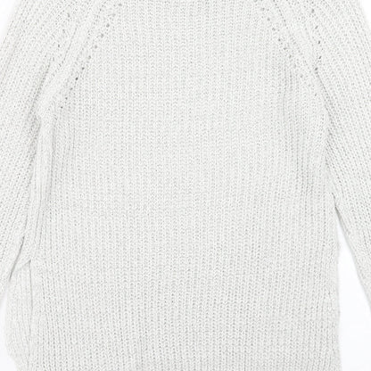 Womens UK Size S Papaya Grey Pullover Jumper