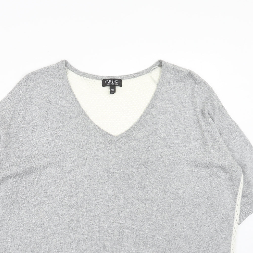 Womens UK Size 10 Topshop Grey Pullover Jumper