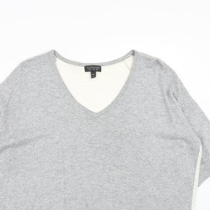 Womens UK Size 10 Topshop Grey Pullover Jumper