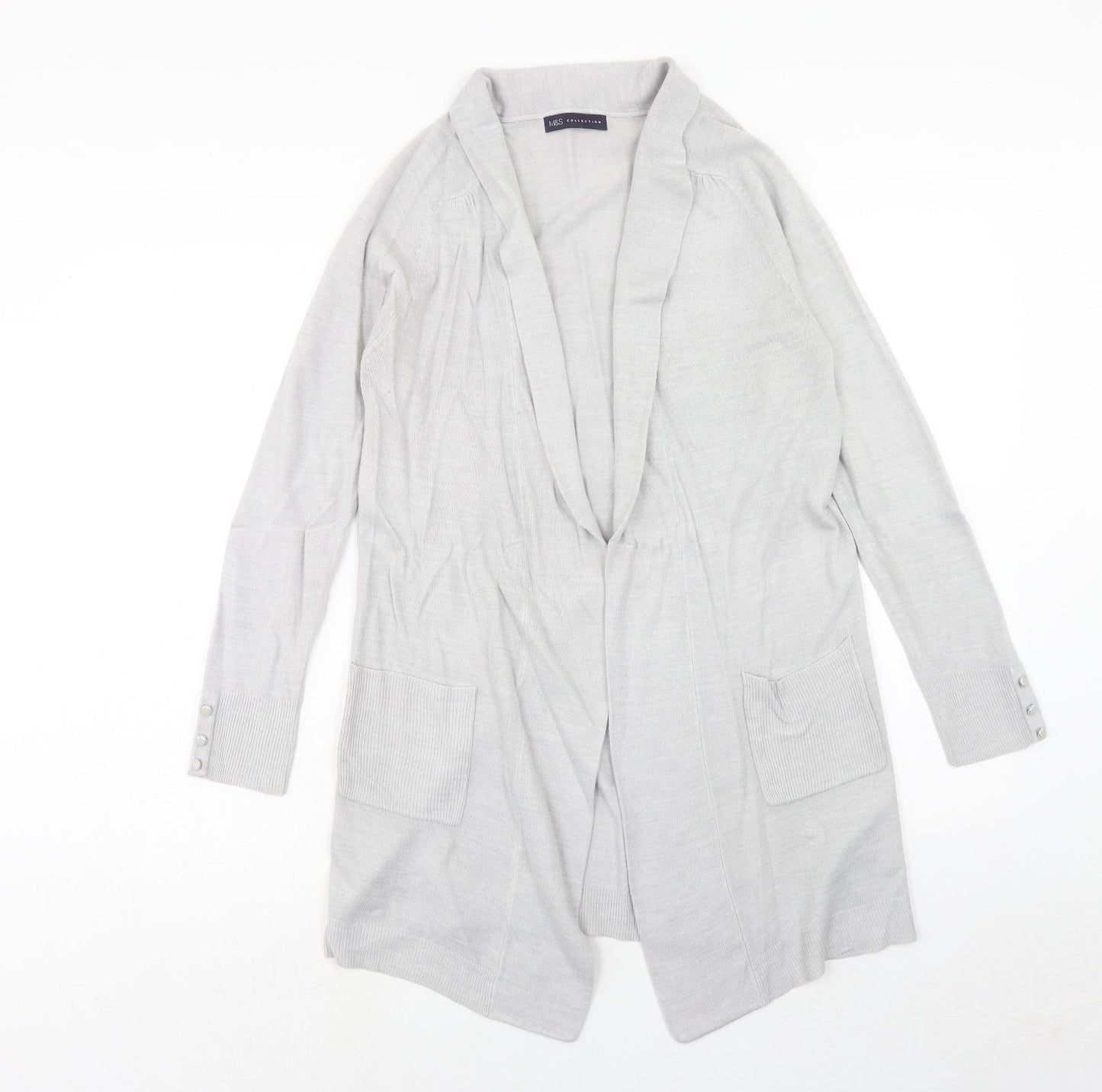 Womens UK Size 10 Marks and Spencer Grey Cardigan Jumper