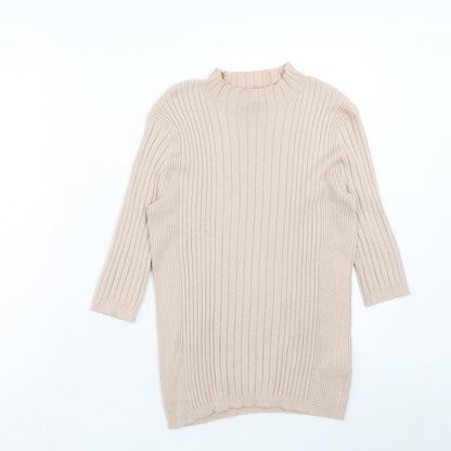 Atmosphere Womens Pink Mock Neck Herringbone Viscose Pullover Jumper Size 12