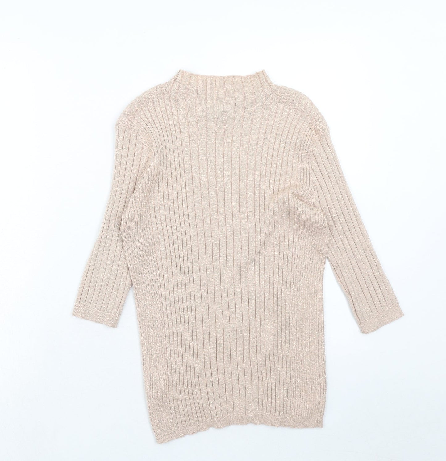 Atmosphere Womens Pink Mock Neck Herringbone Viscose Pullover Jumper Size 12