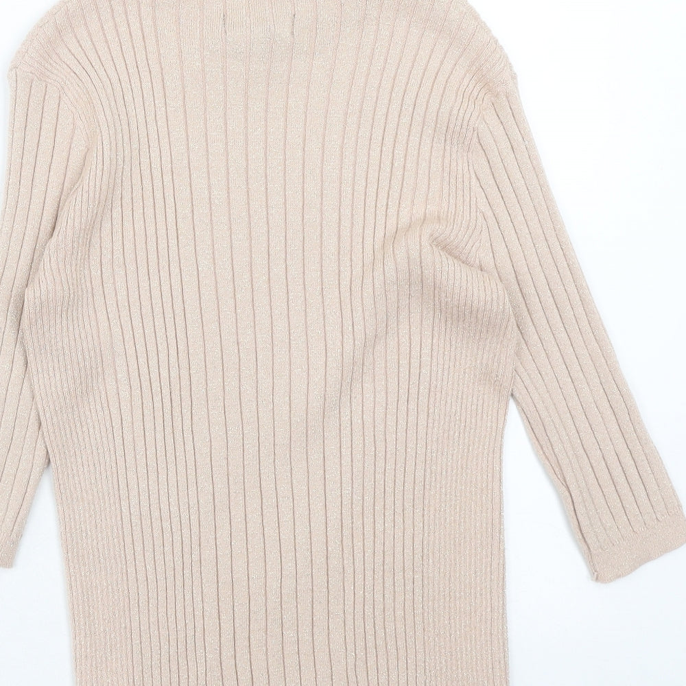 Atmosphere Womens Pink Mock Neck Herringbone Viscose Pullover Jumper Size 12