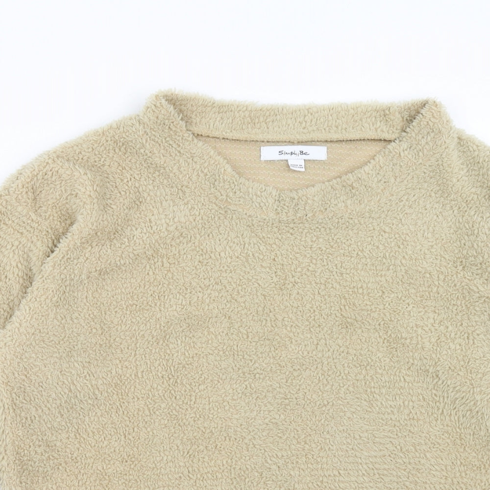 Simply Be Womens Beige Polyester Pullover Sweatshirt Size 14 Pullover