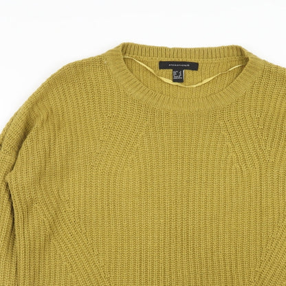 Atmosphere Womens Yellow Round Neck Acrylic Pullover Jumper Size 8