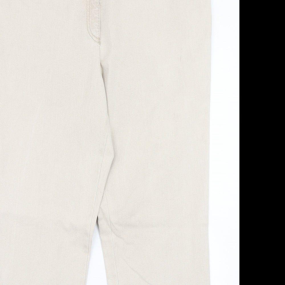 BE XLEYS Womens Beige Cotton Straight Jeans Size 38 in Regular Zip